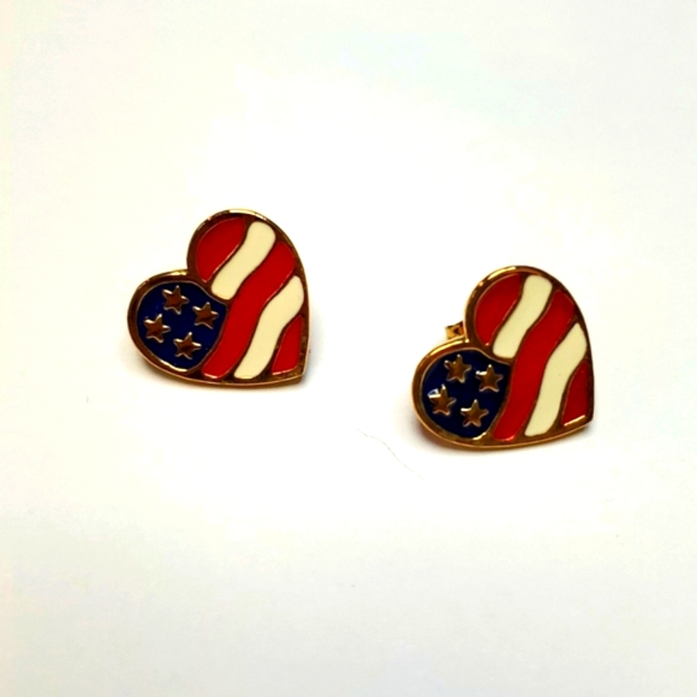 Heart of America pierced earrings by Avon 2001